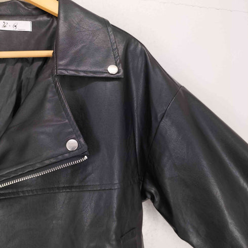 B.G.FASHION B.G.ファッション フェイクレザー ライダースジャケット レディース 160/84A