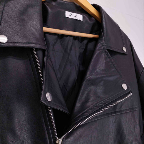 B.G.FASHION B.G.ファッション フェイクレザー ライダースジャケット レディース 160/84A