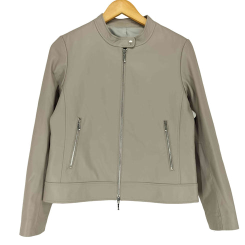 PLATINUM MEI-MEI プラチナ メイメイ lamb leather 羊革 バンドカラー レザージャケット レディース M-L