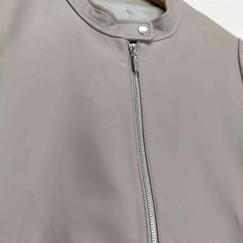 PLATINUM MEI-MEI プラチナ メイメイ lamb leather 羊革 バンドカラー レザージャケット レディース M-L