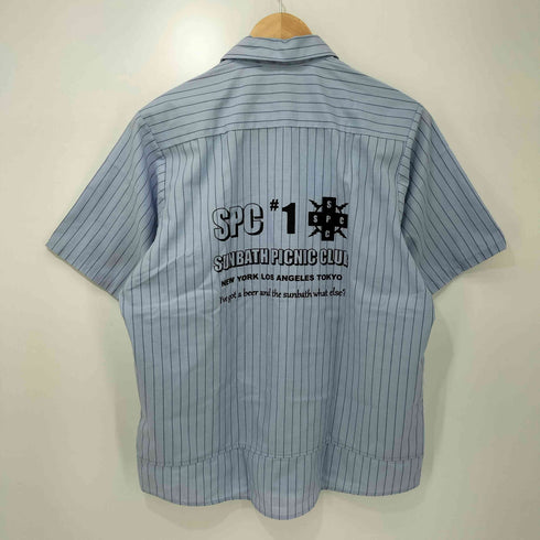 サンバス SUNBATH サンバス SPC ロゴプリント ストライプ ワークシャツ メンズ JPN:M