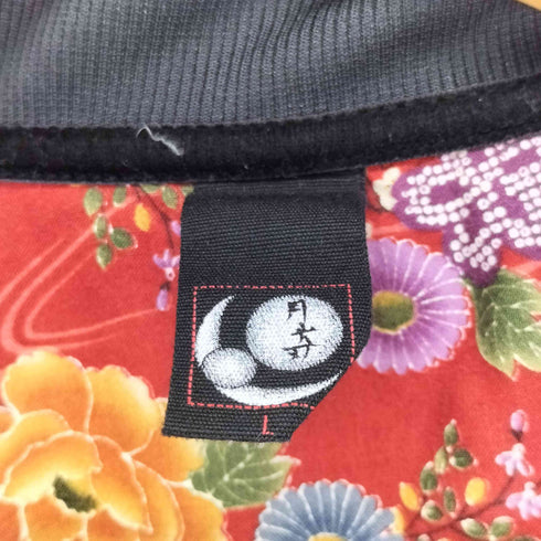 和柄 刺繍 ベロア サイドライン トラックジャケット メンズ L