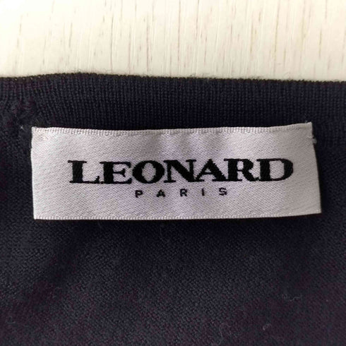 レオナール LEONARD シルク 異素材切替 トリム カットソー レディース