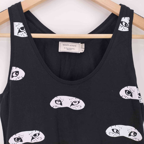 メゾンキツネ MAISON KITSUNE 猫 プリント ノースリーブ チュニック ワンピース レディース JPN:S