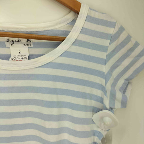 アニエスベー agnes b. クルーネック S/S ボーダー Tシャツ レディース US:0-2