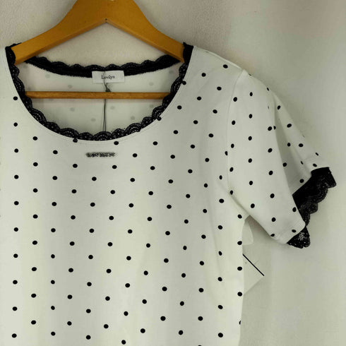 LOVILYN ドット レースデザイン 変形トップス レディース FREE