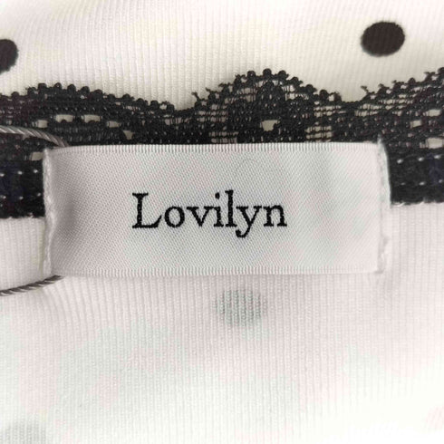 LOVILYN ドット レースデザイン 変形トップス レディース FREE