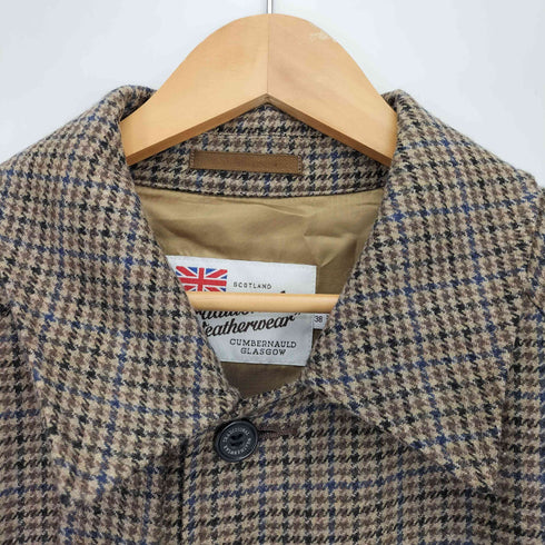 トラディショナルウェザーウェア Traditional Weatherwear FUDGE 15周年記念モデル COSWAY 千鳥格子 ステンカラーコート メンズ 38