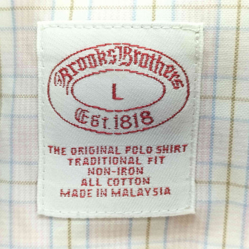 ブルックスブラザーズ BROOKS BROTHERS 1818 チェック BDシャツ メンズ import:L