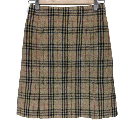 バーバリーブルーレーベル BURBERRY BLUE LABEL ノバチェック シルク100 ミニスカート レディース JPN:38