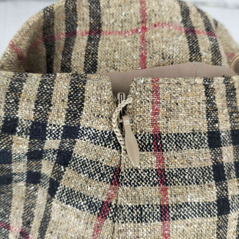 バーバリーブルーレーベル BURBERRY BLUE LABEL ノバチェック シルク100 ミニスカート レディース JPN:38