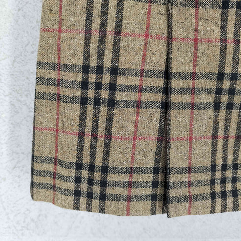 バーバリーブルーレーベル BURBERRY BLUE LABEL ノバチェック シルク100 ミニスカート レディース JPN:38
