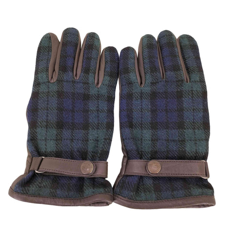 ポロラルフローレン POLO RALPH LAUREN Wool & Leather Insulated Touch Gloves ウール レザー ブラックウォッチ グローブ 手袋 メンズ M