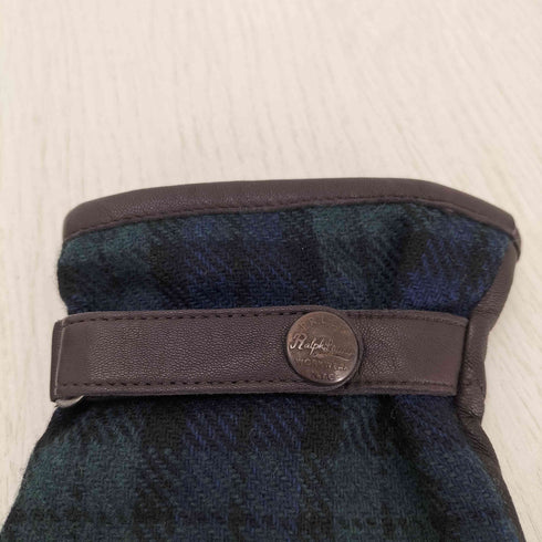 ポロラルフローレン POLO RALPH LAUREN Wool & Leather Insulated Touch Gloves ウール レザー ブラックウォッチ グローブ 手袋 メンズ M