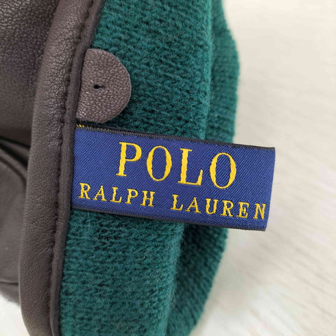 ポロラルフローレン POLO RALPH LAUREN Wool & Leather Insulated Touch Gloves ウール レザー ブラックウォッチ グローブ 手袋 メンズ M