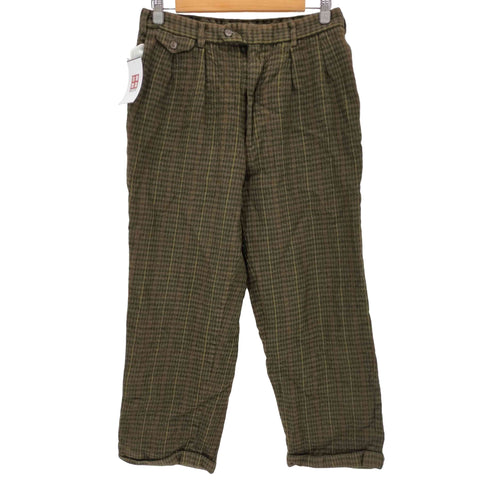 エーボンハウス AVON HOUSE チェック ツータック ウールスラックス メンズ 88