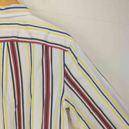 トミーヒルフィガー TOMMY HILFIGER ロゴ刺繍 ストライプ 長袖 ボタンダウンシャツ メンズ L