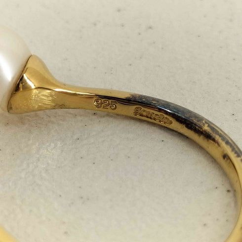 925刻印 パール ビジューフラワーモチーフ リング レディース 13