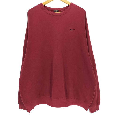 ナイキ NIKE 00S メキシコ製 スウッシュ ロゴ 前Vガゼット クルーネック スウェット メンズ import:XXL