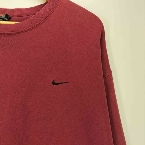 ナイキ NIKE 00S メキシコ製 スウッシュ ロゴ 前Vガゼット クルーネック スウェット メンズ import:XXL