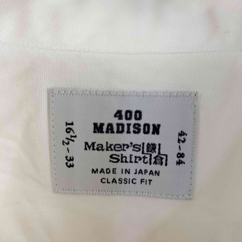メーカーズシャツカマクラ Makers Shirt 鎌倉 400 MADISON マディソン コットン ボタンダウン シャツ メンズ 16 1/2-33