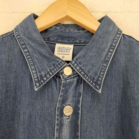 スタジオセブン STUDIO SEVEN ロゴ刺繍 ショートスリーブ デニムシャツ メンズ JPN:XL