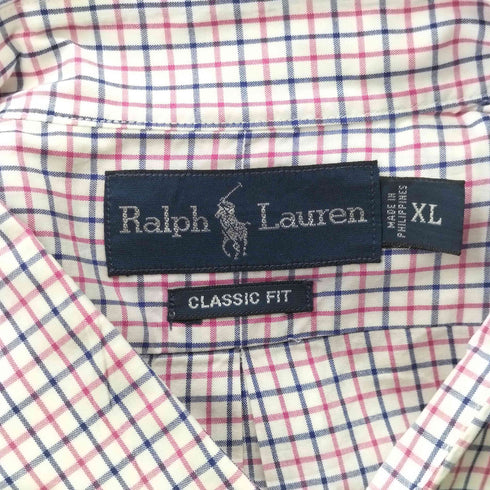 ラルフローレン RALPH LAUREN CLASSIC FIT チェック BDシャツ メンズ import:XL