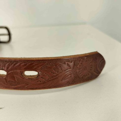 グラッドハンド GLADHAND USA LEATHER FLOWER EMBOS NARROW BELT メンズ