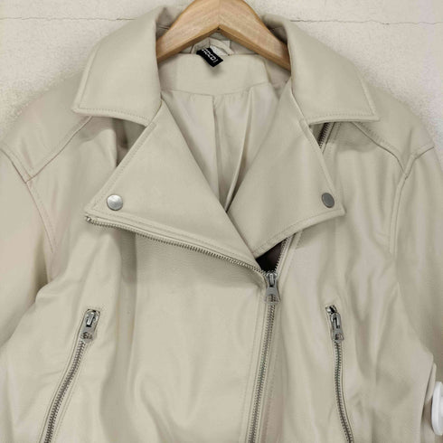 エイチアンドエム H&M フェイクレザーダブルライダースジャケット レディース import:S