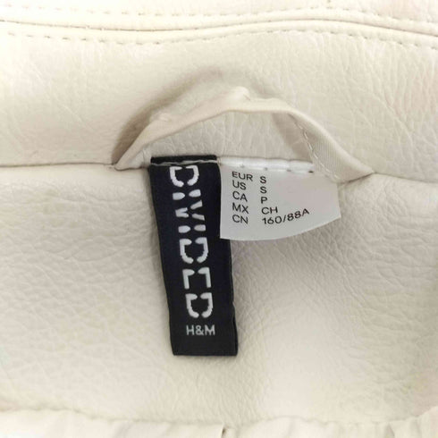 エイチアンドエム H&M フェイクレザーダブルライダースジャケット レディース import:S
