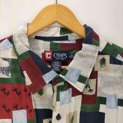 チャップス CHAPS COTTON RAYON コットン レーヨン L/S 総柄 シャツ メンズ import:XL
