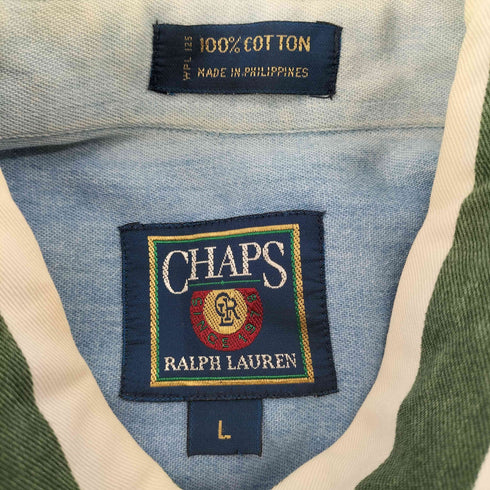 チャップスラルフローレン CHAPS RALPH LAUREN 90S ボタンダウン ストライプ L/S シャツ メンズ import:L