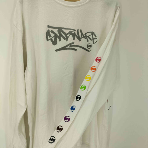 サブウェア SUBWARE USA製 フロント ロゴ アーム プリント L/S カットソー ロンT メンズ XXL
