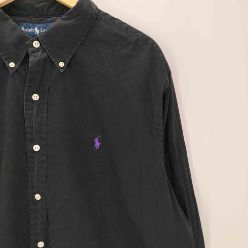 ポロバイラルフローレン Polo by RALPH LAUREN 90S CLASSIC FIT ポニー刺繍 ボタンダウン L/S ブラック シャツ ビックサイズ メンズ XXL