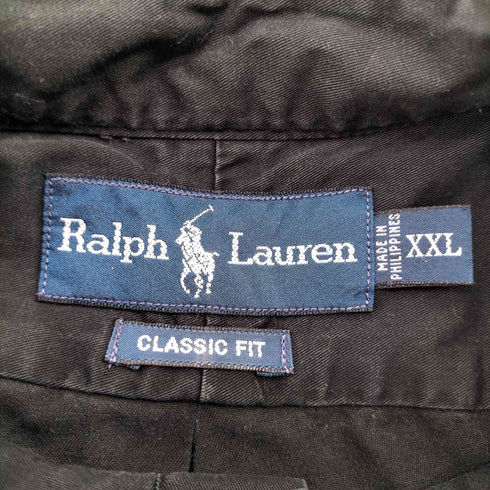 ポロバイラルフローレン Polo by RALPH LAUREN 90S CLASSIC FIT ポニー刺繍 ボタンダウン L/S ブラック シャツ ビックサイズ メンズ XXL