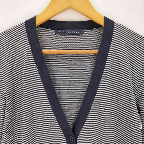ラルフローレン RALPH LAUREN ボーダー ニットカーディガン レディース L