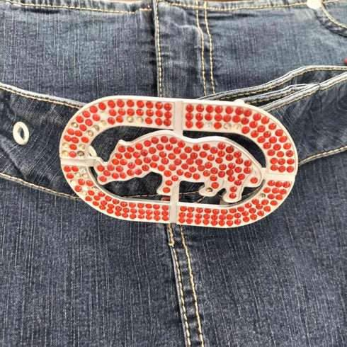 エコー ECKO ラインストーンベルト デニム ミニスカート Y2K レディース 11