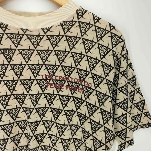 PEACEMAKER リネン混 総柄 OXYGEN クルーネックTシャツ メンズ