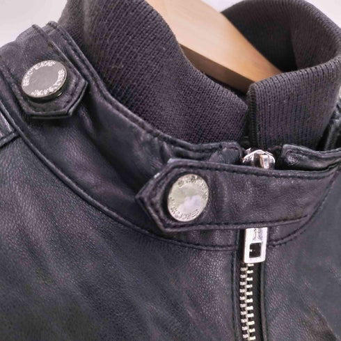 ジャックアンドジョーンズ JACK&JONES CLARK LEATHER JACKET 山羊 シングルライダースジャケット Y2K メンズ 170/92A