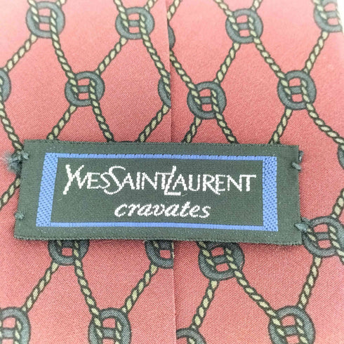 イヴサンローラン Yves Saint Laurent cravates 総柄 シルクネクタイ メンズ