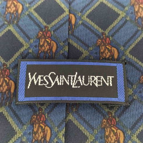 イヴサンローラン Yves Saint Laurent 総柄 シルクネクタイ メンズ
