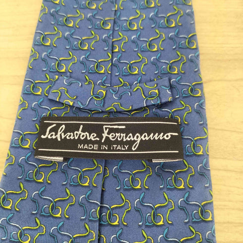 サルヴァトーレフェラガモ Salvatore Ferragamo 総柄 シルクネクタイ メンズ