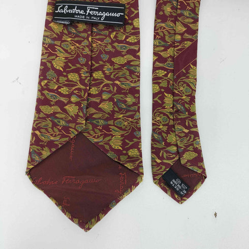 サルヴァトーレフェラガモ Salvatore Ferragamo 総柄 シルクネクタイ メンズ