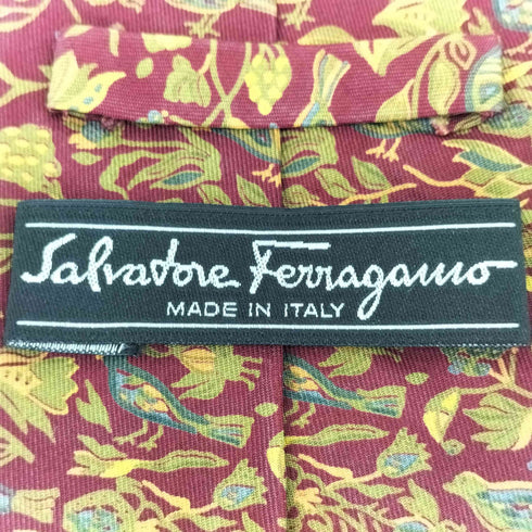 サルヴァトーレフェラガモ Salvatore Ferragamo 総柄 シルクネクタイ メンズ