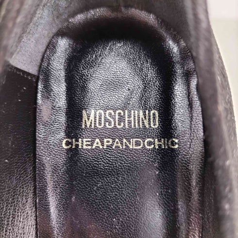 モスキーノ MOSCHINO ゴールドリボン スエード ヒールパンプス レディース EUR:36