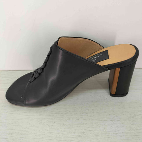 ランバン LANVIN レースアップ レザー ヒールサンダル ミュール レディース JPN:22.5