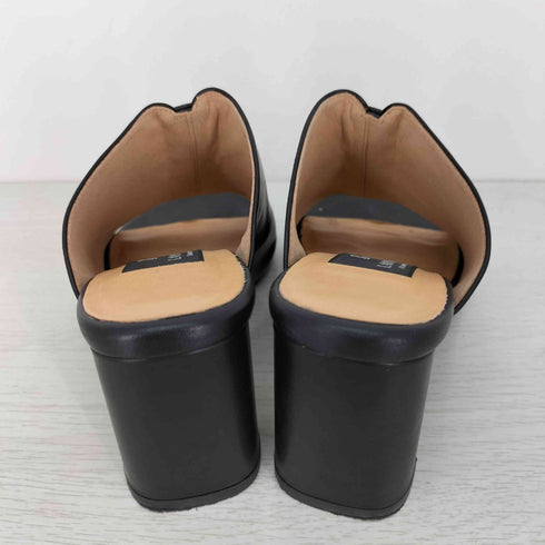 ランバン LANVIN レースアップ レザー ヒールサンダル ミュール レディース JPN:22.5