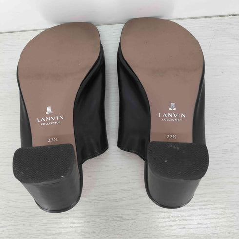 ランバン LANVIN レースアップ レザー ヒールサンダル ミュール レディース JPN:22.5