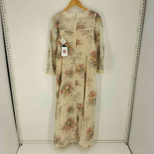 ガニーサックス GUNNE SAX 80-90S 花柄 レース タック ロケットTALON フリル ロングワンピース レディース