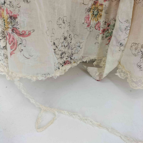 ガニーサックス GUNNE SAX 80-90S 花柄 レース タック ロケットTALON フリル ロングワンピース レディース